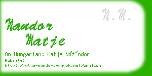 nandor matje business card